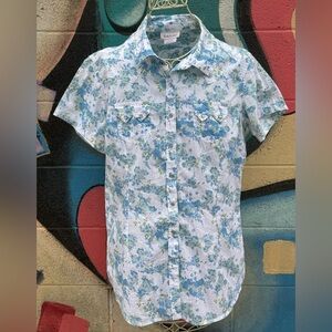 Vintage Women’s Ariat Floral Western Short Sleeve Shirt - Med Large